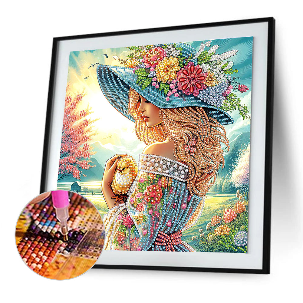 Elegant Woman - Special Shaped Drill Diamond Painting 30*30CM