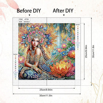 Elegant Woman - Special Shaped Drill Diamond Painting 30*30CM