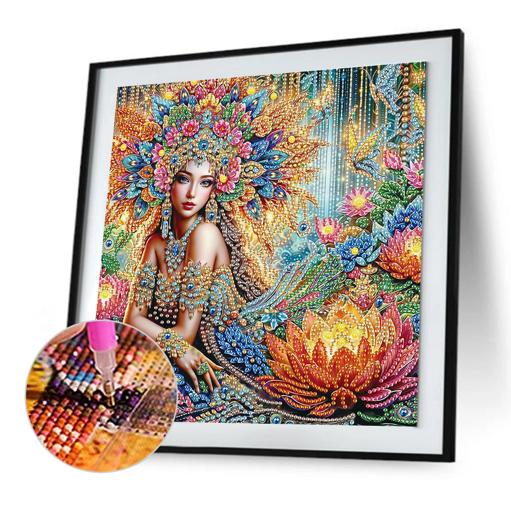 Elegant Woman - Special Shaped Drill Diamond Painting 30*30CM