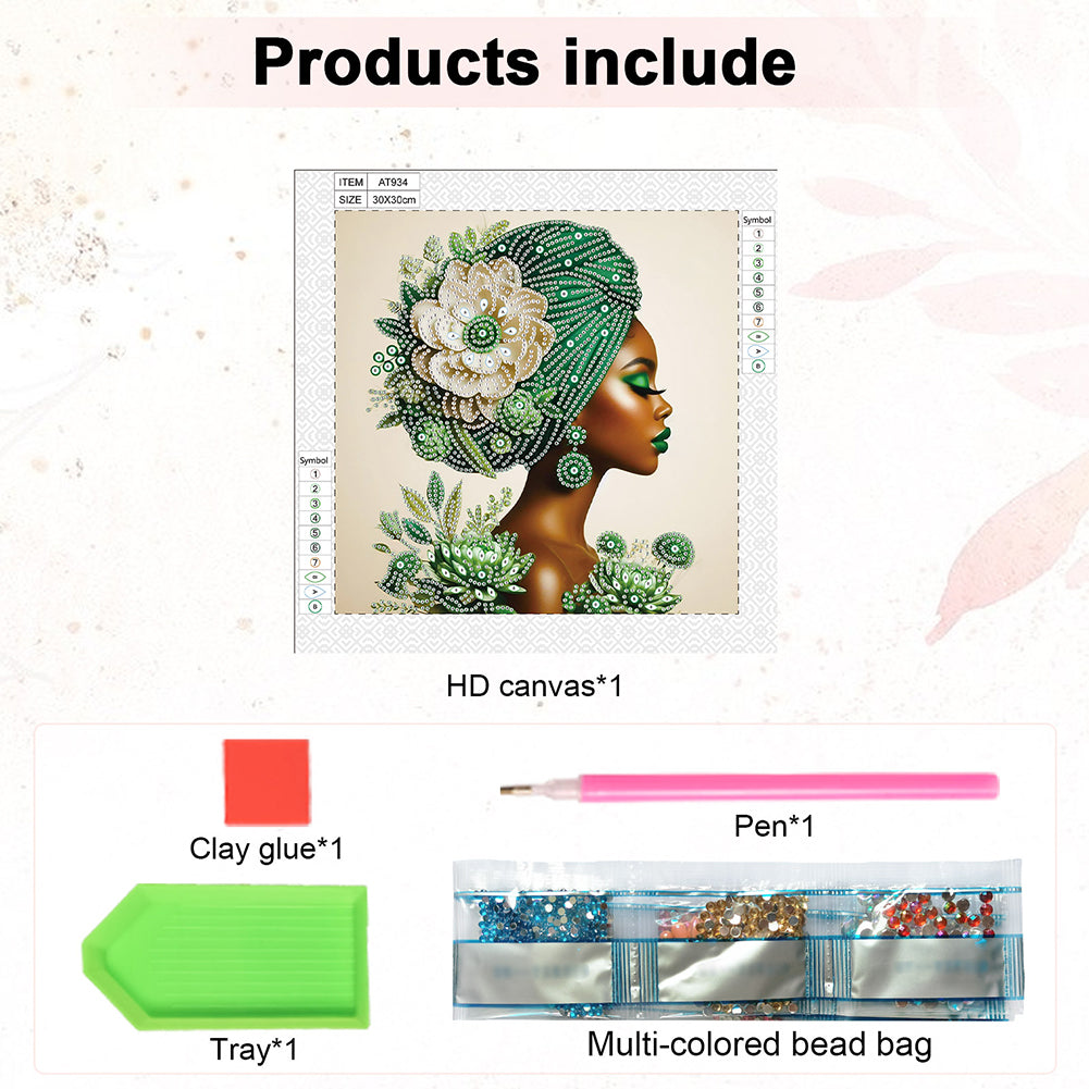 Elegant Woman - Special Shaped Drill Diamond Painting 30*30CM