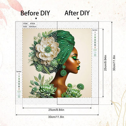 Elegant Woman - Special Shaped Drill Diamond Painting 30*30CM