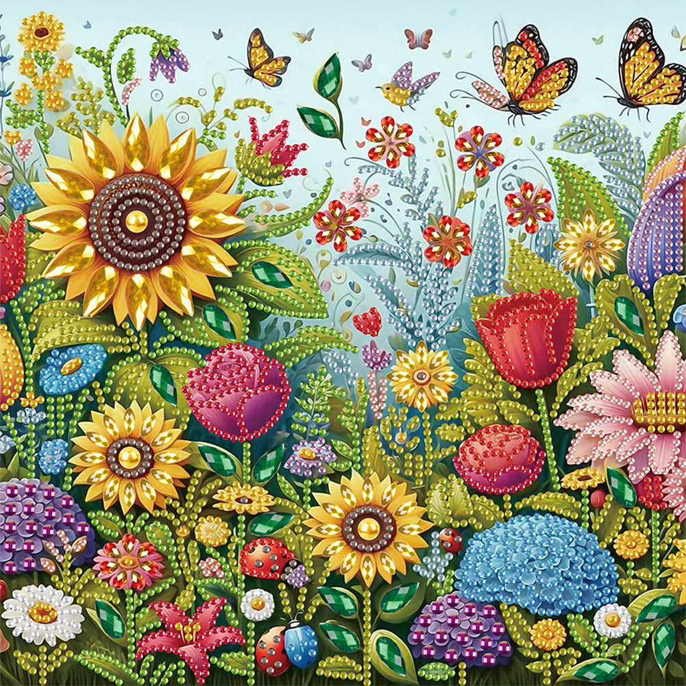 Flowers In The Woods - Special Shaped Drill Diamond Painting 30*30CM
