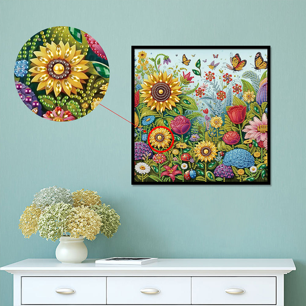 Flowers In The Woods - Special Shaped Drill Diamond Painting 30*30CM