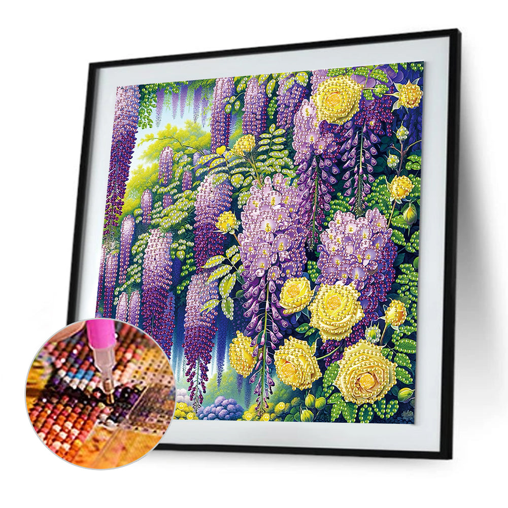 Flowers In The Woods - Special Shaped Drill Diamond Painting 30*30CM