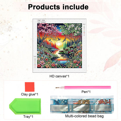 Flowers In The Woods - Special Shaped Drill Diamond Painting 30*30CM