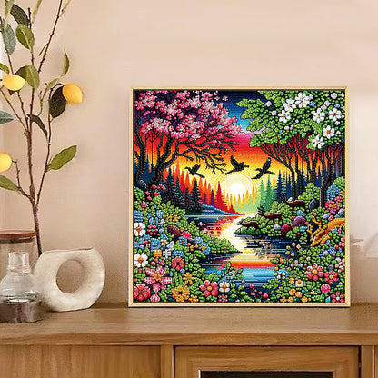 Flowers In The Woods - Special Shaped Drill Diamond Painting 30*30CM