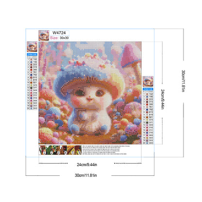 Blue Mushroom - Full Round Drill Diamond Painting 30*30CM