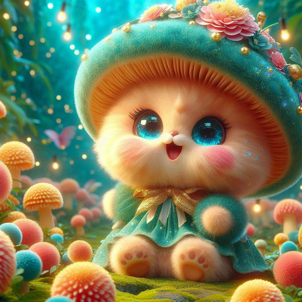 Green Mushroom - Full Round Drill Diamond Painting 30*30CM