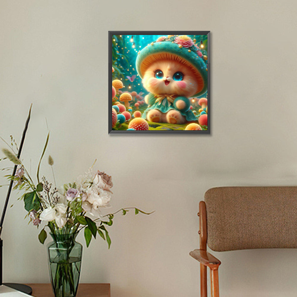 Green Mushroom - Full Round Drill Diamond Painting 30*30CM