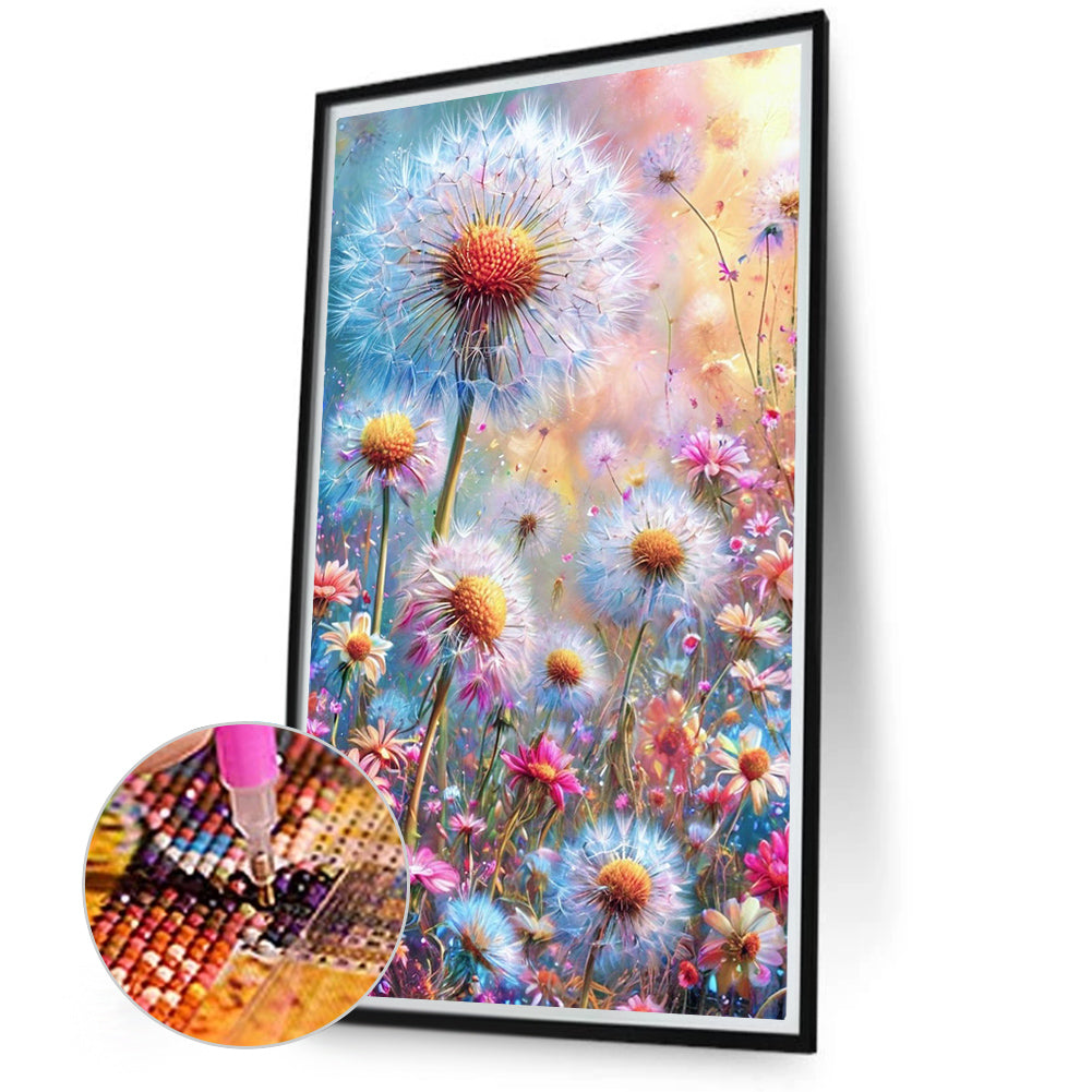 Dandelion Flowers - Full Round Drill Diamond Painting 40*70CM