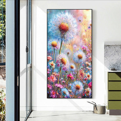 Dandelion Flowers - Full Round Drill Diamond Painting 40*70CM