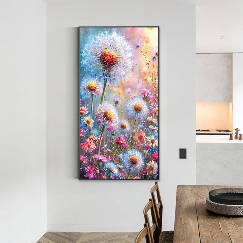 Dandelion Flowers - Full Round Drill Diamond Painting 40*70CM