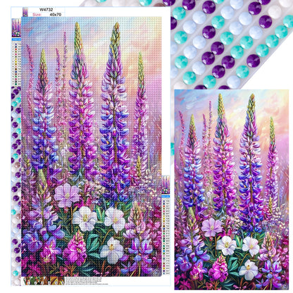 Lavender Flowers - Full Round Drill Diamond Painting 40*70CM
