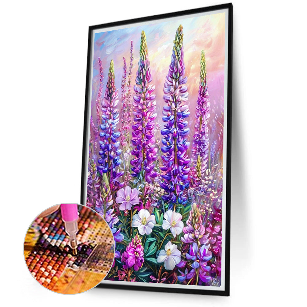Lavender Flowers - Full Round Drill Diamond Painting 40*70CM