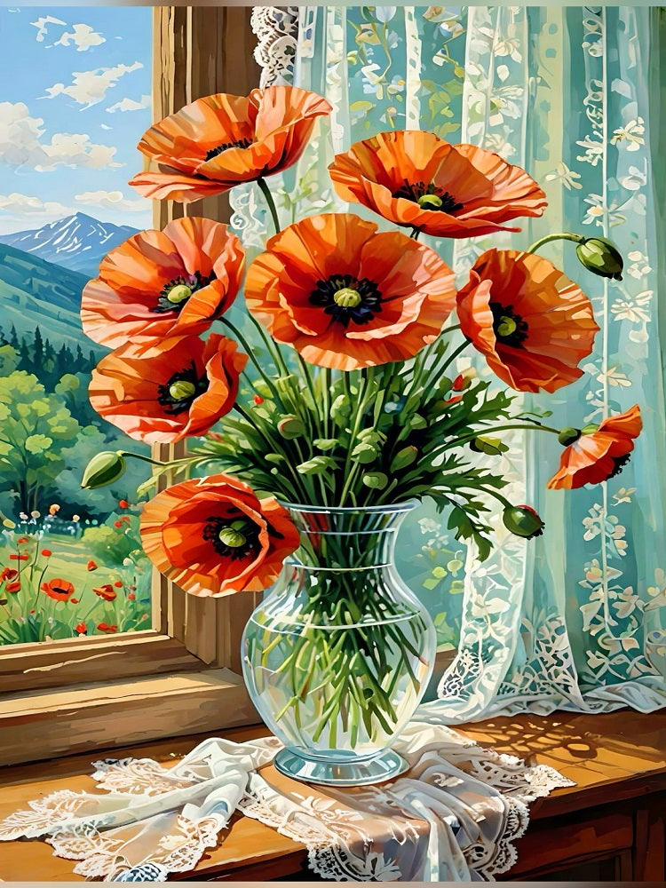Poppy - Full Round Drill Diamond Painting 40*70CM