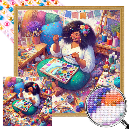 Handmade Girl - Full AB Round Drill Diamond Painting 40*40CM