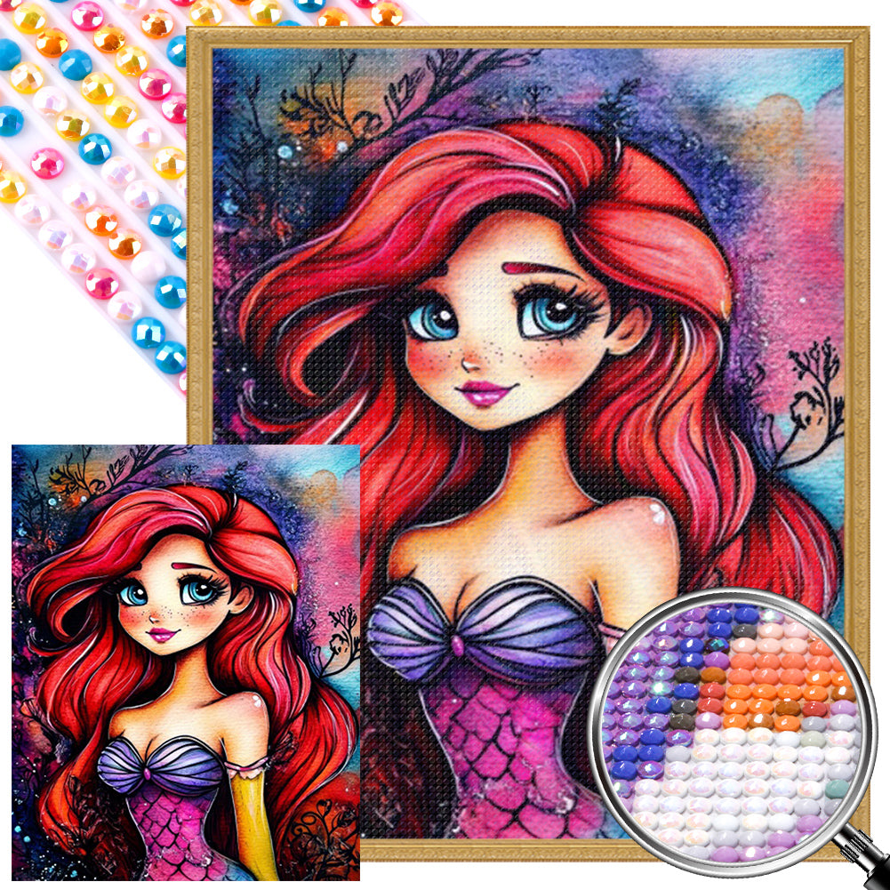 Mermaid Girl - Full AB Round Drill Diamond Painting 40*50CM