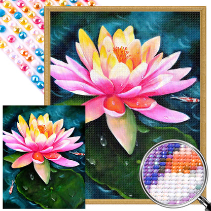 Multi-Colored Lotus - Full AB Round Drill Diamond Painting 40*50CM