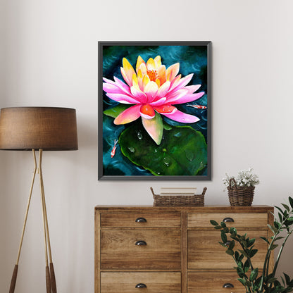 Multi-Colored Lotus - Full AB Round Drill Diamond Painting 40*50CM