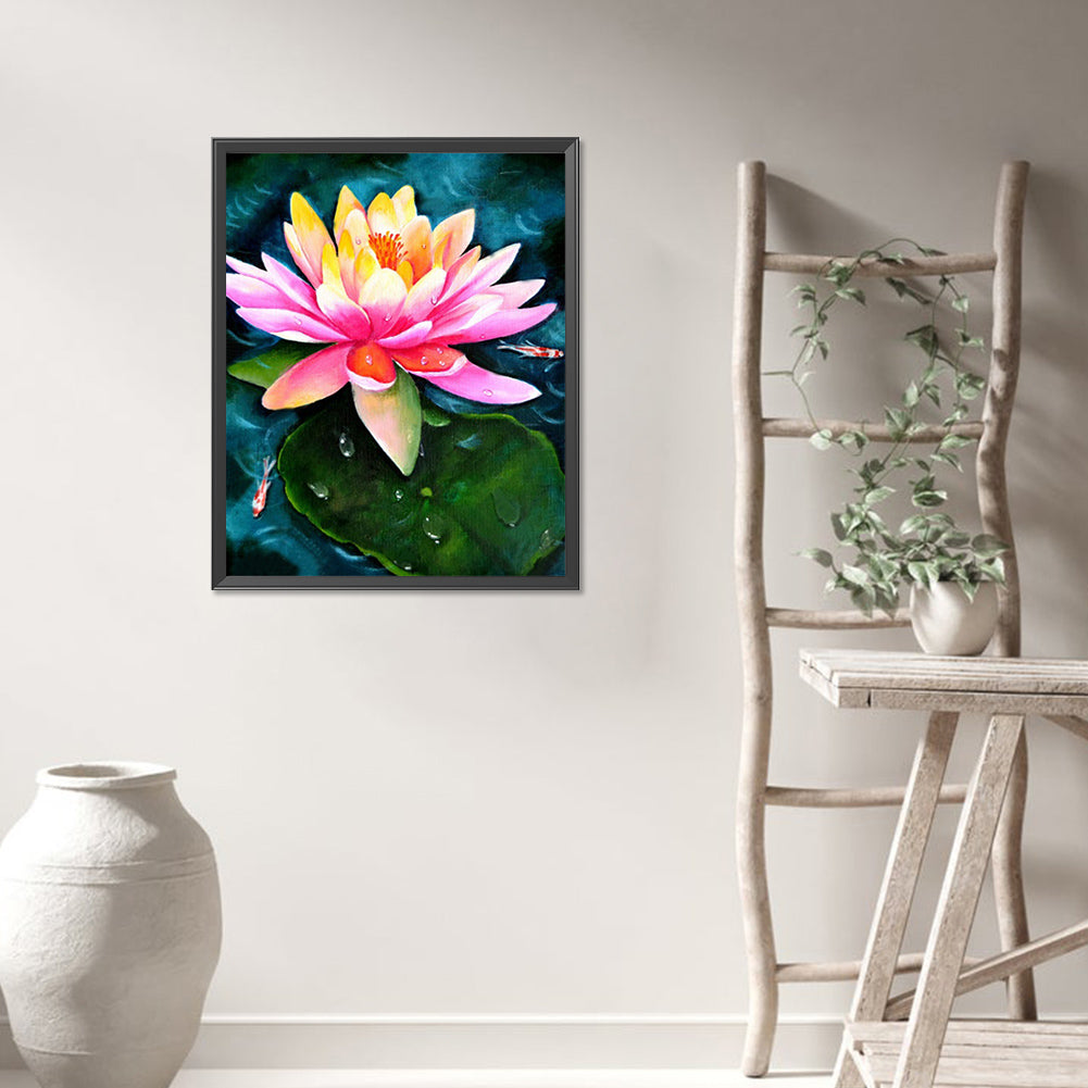 Multi-Colored Lotus - Full AB Round Drill Diamond Painting 40*50CM