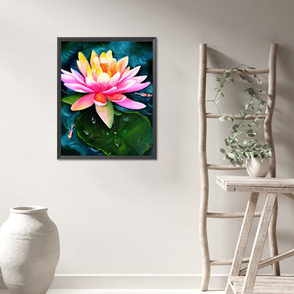 Multi-Colored Lotus - Full AB Round Drill Diamond Painting 40*50CM