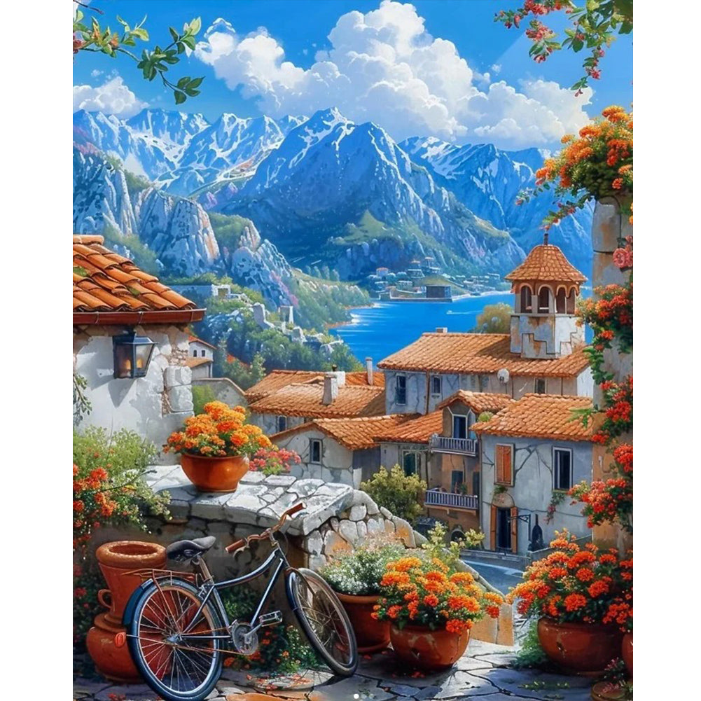 House Town - Full Round Drill Diamond Painting 40*50CM