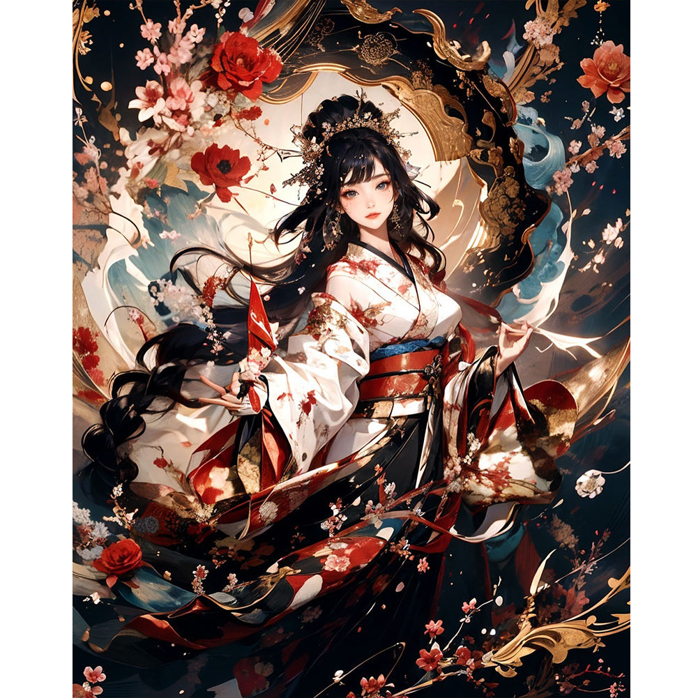Ancient Style Girl - Full Round Drill Diamond Painting 40*50CM