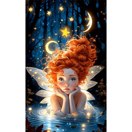Moon Elf Girl - Full Round Drill Diamond Painting 40*65CM
