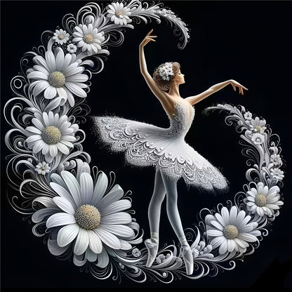 Daisy Flower Ballerina - Full Round Drill Diamond Painting 40*40CM