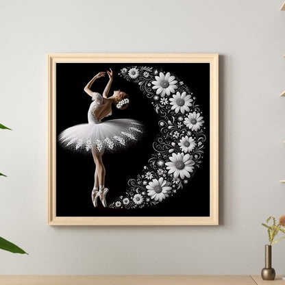 Daisy Flower Ballerina - Full Round Drill Diamond Painting 40*40CM