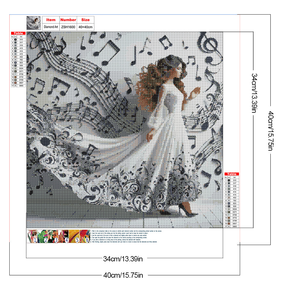 Beautiful Skirt Girl - Full Round Drill Diamond Painting 40*40CM