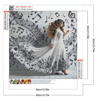 Beautiful Skirt Girl - Full Round Drill Diamond Painting 40*40CM