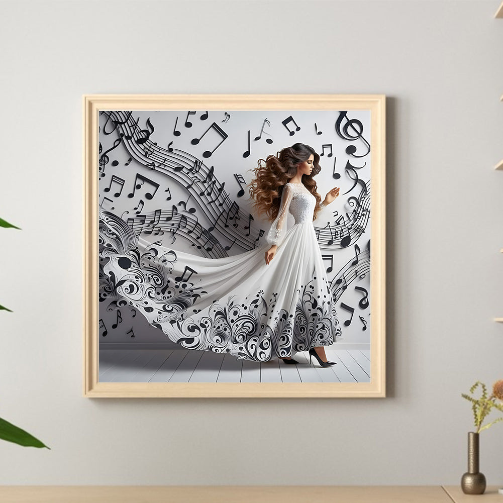 Beautiful Skirt Girl - Full Round Drill Diamond Painting 40*40CM