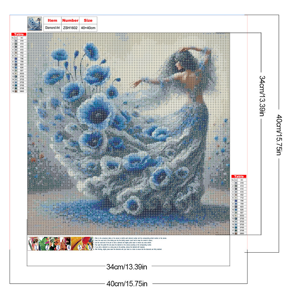 Beautiful Skirt Girl - Full Round Drill Diamond Painting 40*40CM