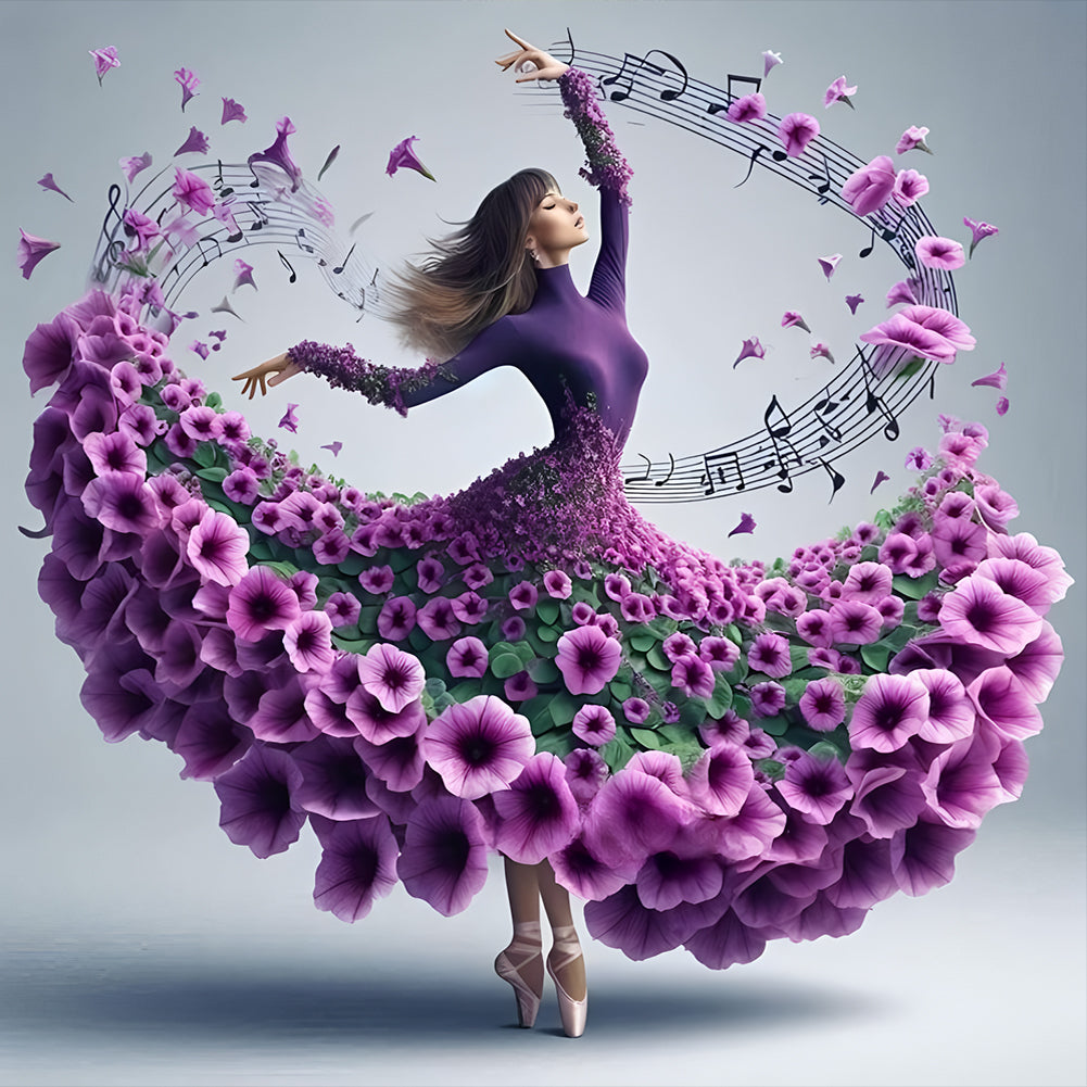 Beautiful Skirt Girl - Full Round Drill Diamond Painting 40*40CM