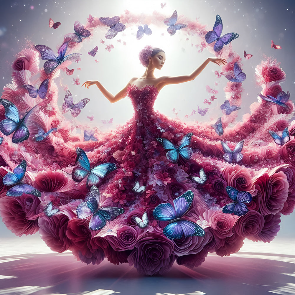 Beautiful Skirt Girl - Full Round Drill Diamond Painting 40*40CM