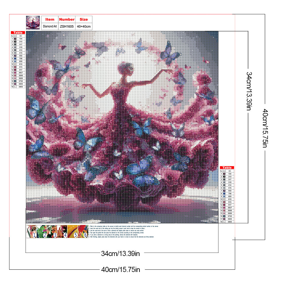 Beautiful Skirt Girl - Full Round Drill Diamond Painting 40*40CM
