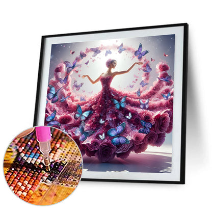 Beautiful Skirt Girl - Full Round Drill Diamond Painting 40*40CM