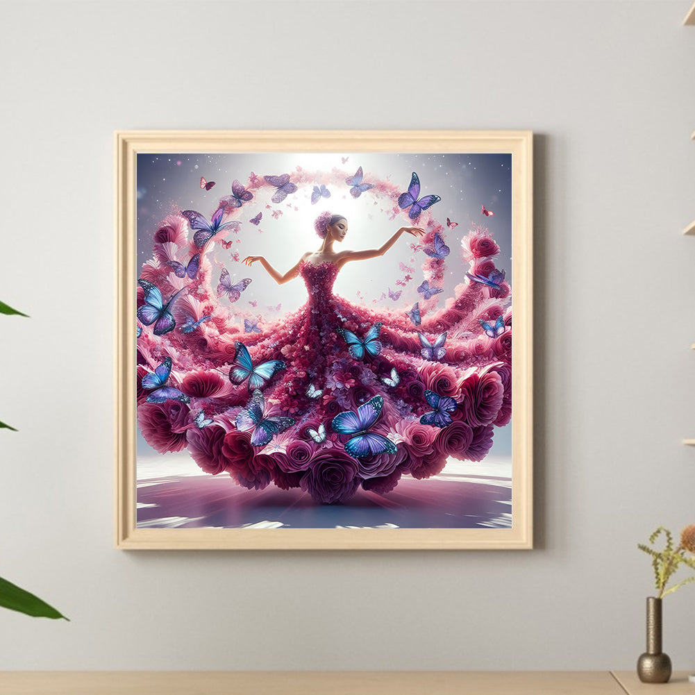 Beautiful Skirt Girl - Full Round Drill Diamond Painting 40*40CM