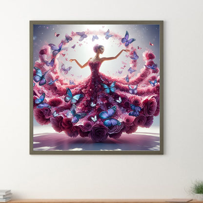 Beautiful Skirt Girl - Full Round Drill Diamond Painting 40*40CM