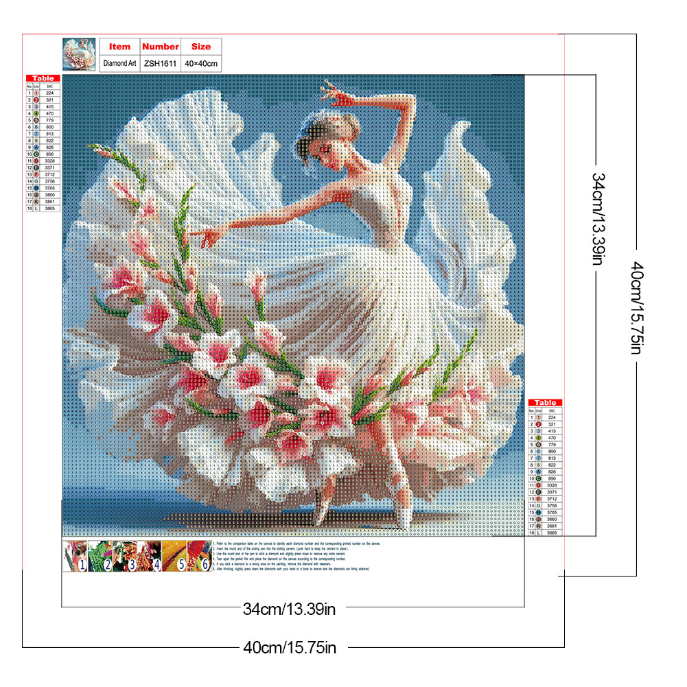 Beautiful Skirt Girl - Full Round Drill Diamond Painting 40*40CM