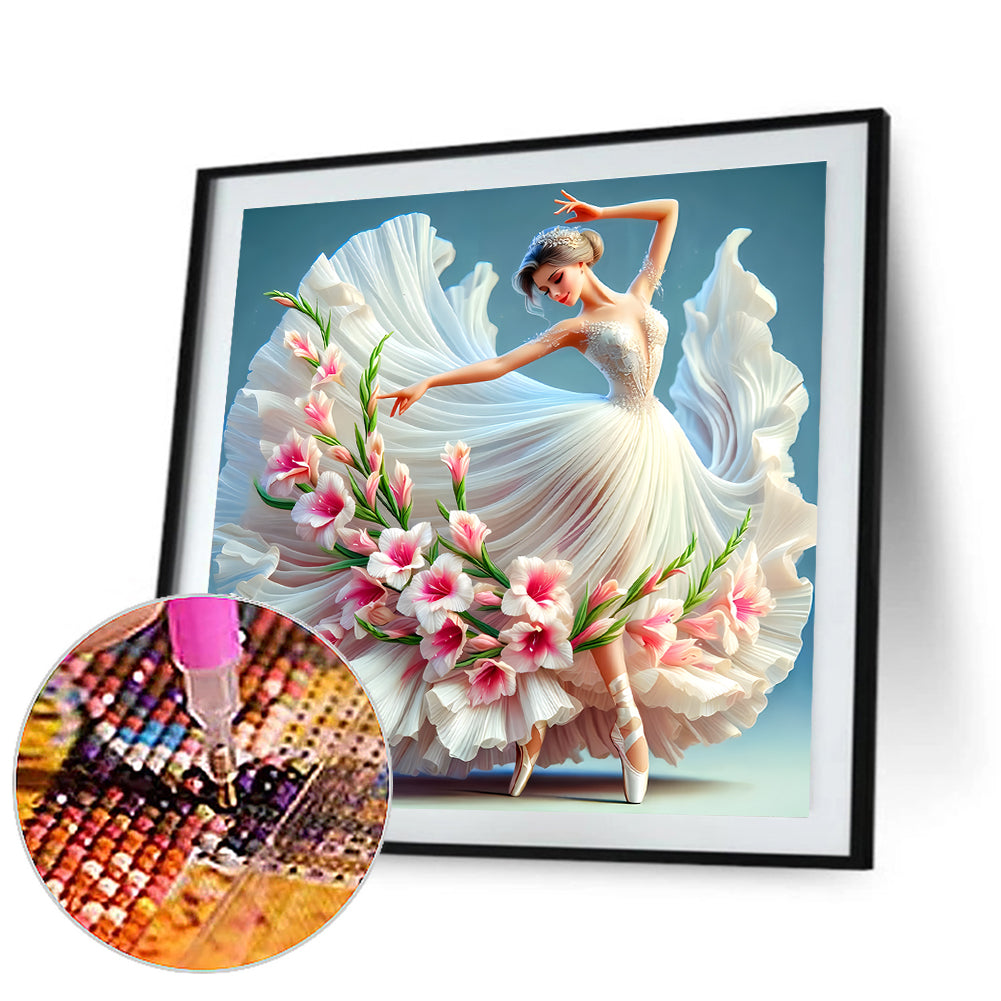 Beautiful Skirt Girl - Full Round Drill Diamond Painting 40*40CM