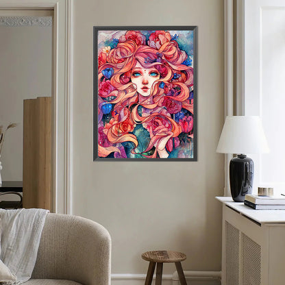 Flower Girl - Full Round Drill Diamond Painting 40*50CM