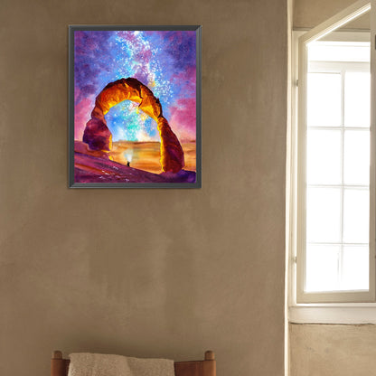 Stone Gate Under The Aurora - Full AB Square Drill Diamond Painting 40*50CM
