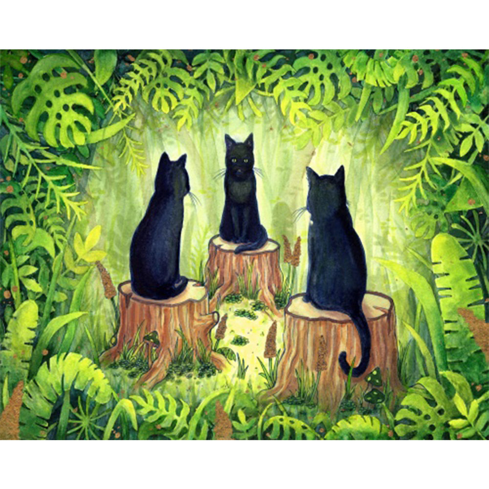 Cat - Full AB Square Drill Diamond Painting 50*40CM