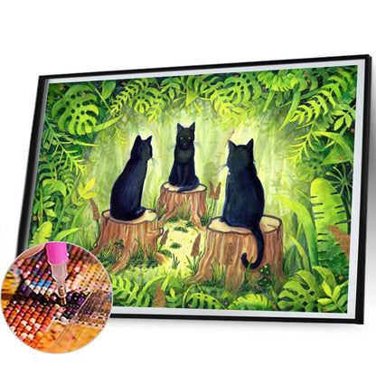 Cat - Full AB Square Drill Diamond Painting 50*40CM