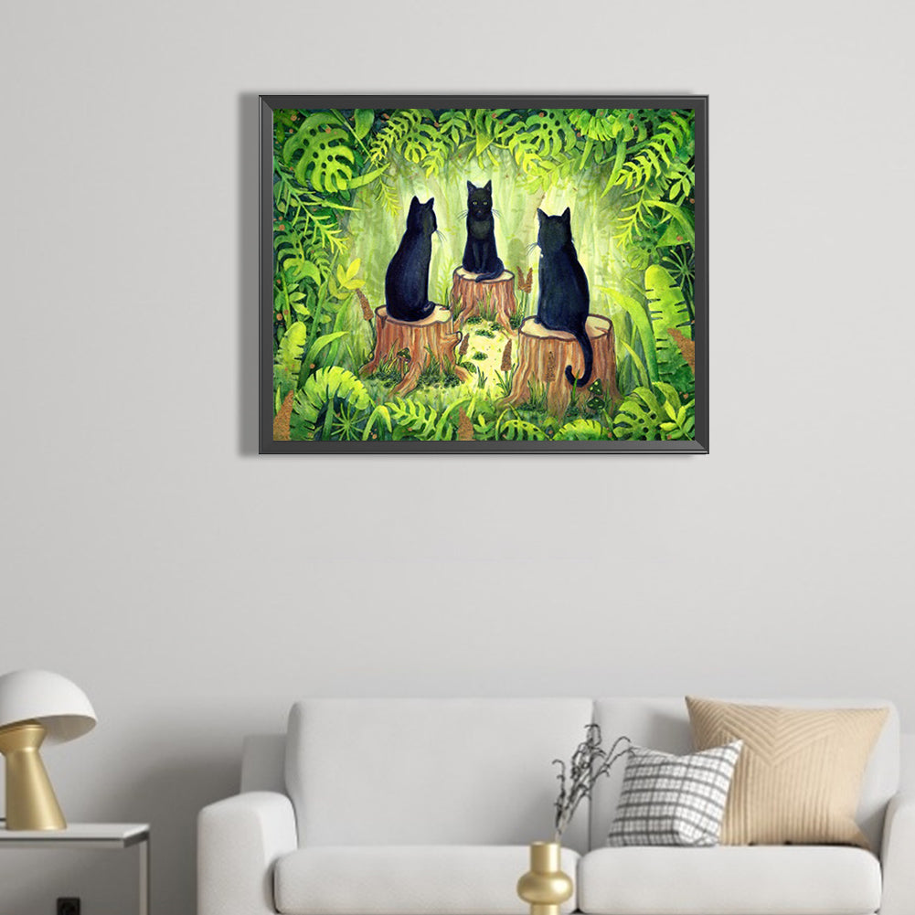 Cat - Full AB Square Drill Diamond Painting 50*40CM
