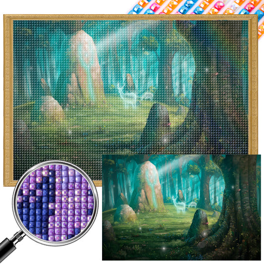 Deer World - Full AB Square Drill Diamond Painting 60*40CM