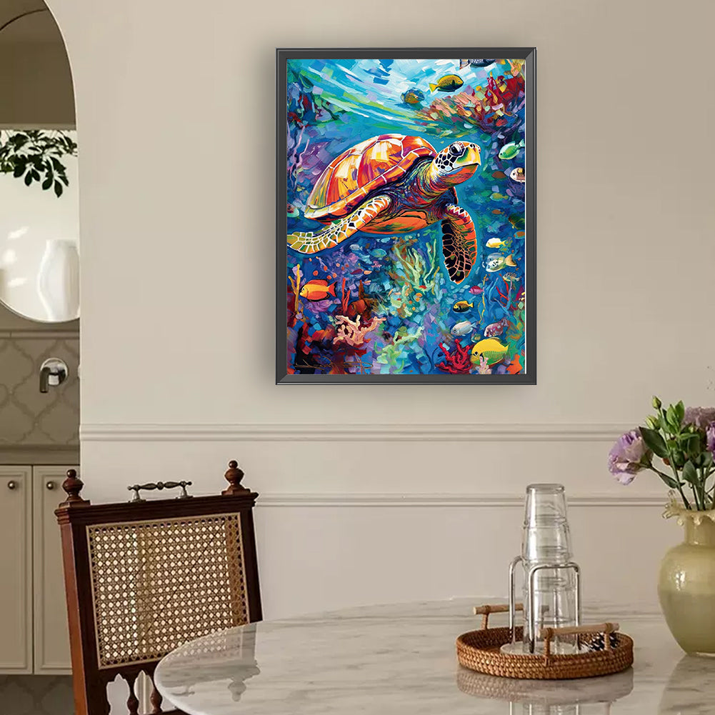 Colorful Turtle - Full Round Drill Diamond Painting 30*40CM
