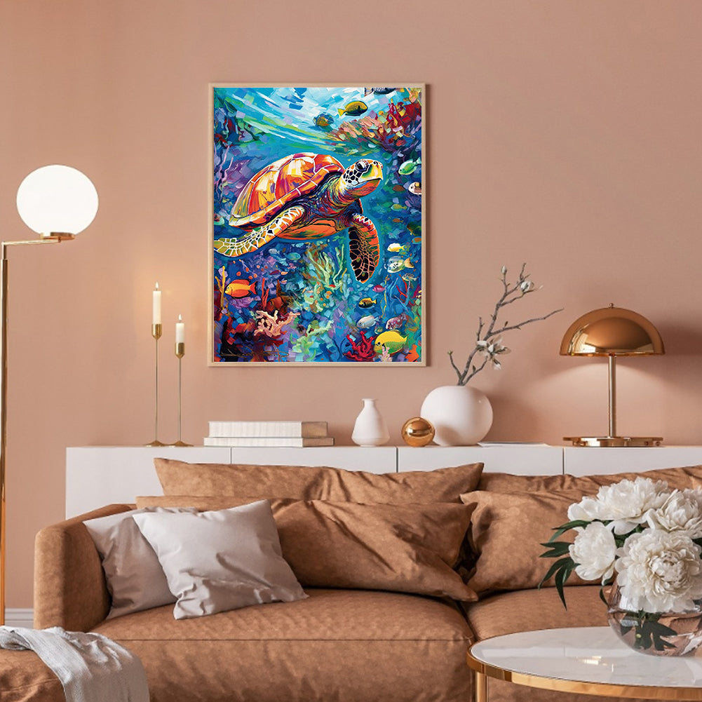 Colorful Turtle - Full Round Drill Diamond Painting 30*40CM